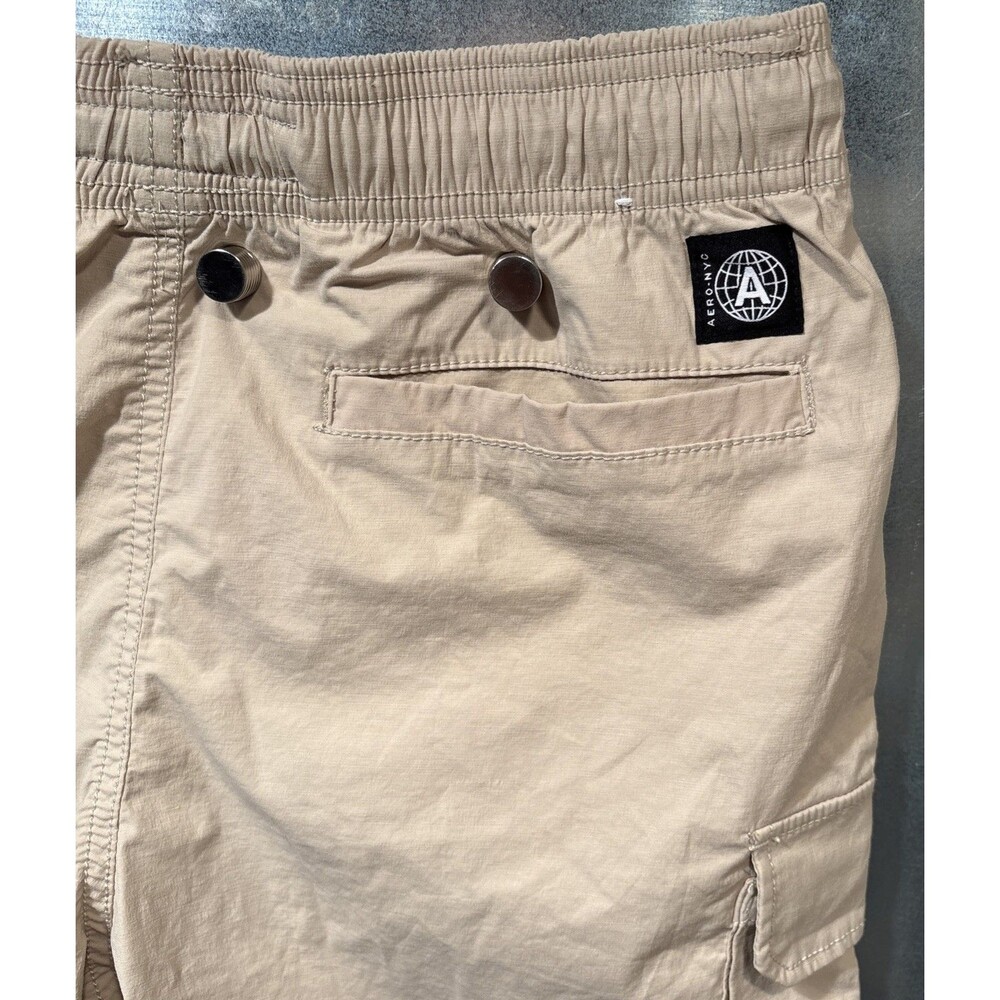 Aeropostale Tech Utility Cargo Jogger Shorts Stretch Beige Men’s XS 6" 28" Waist - Picture 12 of 16